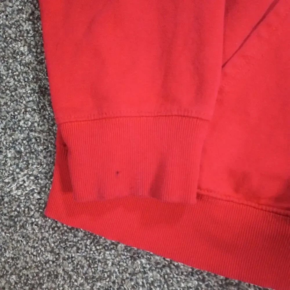 The North Face Red White Big Logo Hoodie Mens Medium Pullover Drawstring Cotton